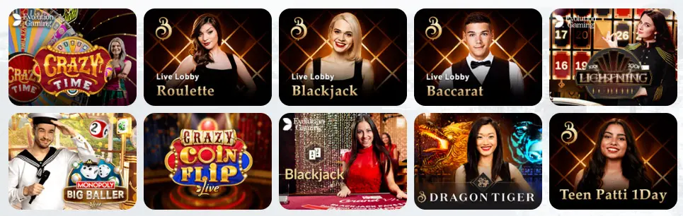 Jeux de casino en direct ARES CASINO