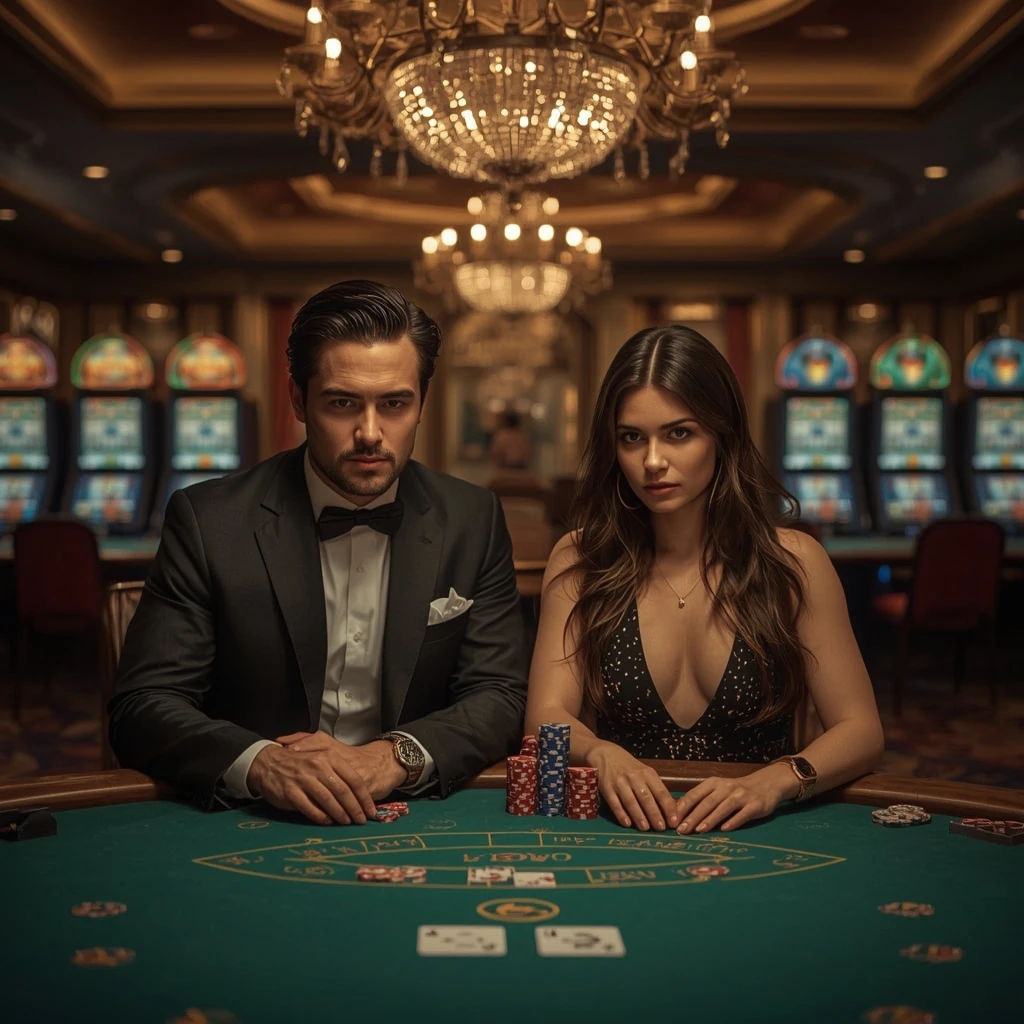 Deux joueurs de poker dans un ARES CASINO